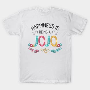 Happiness Is Being A Jojo Wildflowers Valentines Mothers Day T-Shirt